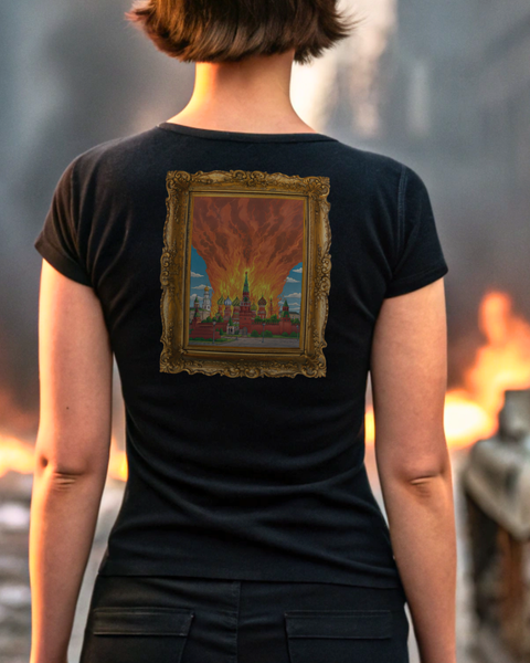 T-shirt Oil Painting Female Black L