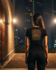 T-shirt Oil Painting Female Black L