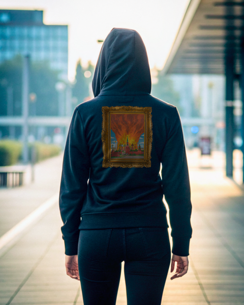 Hoodie Oil Painting Unisex Black XL