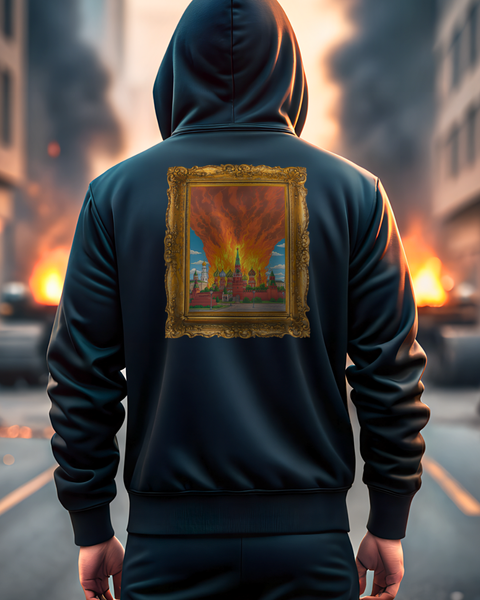 Hoodie Oil Painting Unisex Black XL